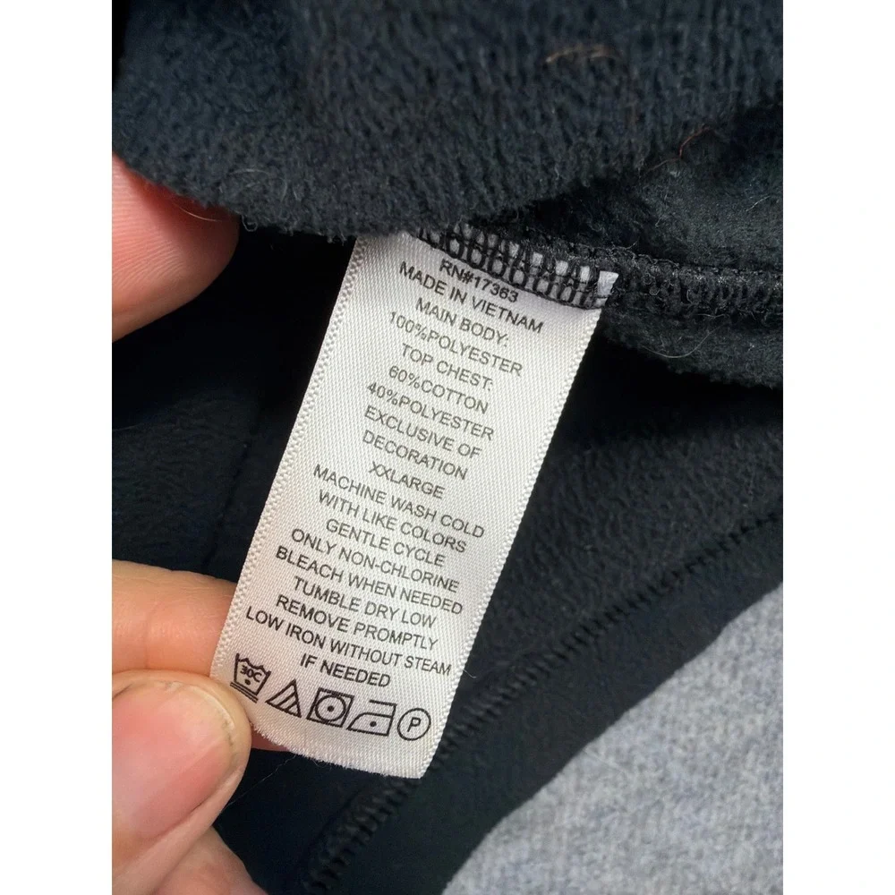 Tommy‎ Bahama Pullover Mens XXL Black Gray Colorblock Quarter Zip Fleece Comfort